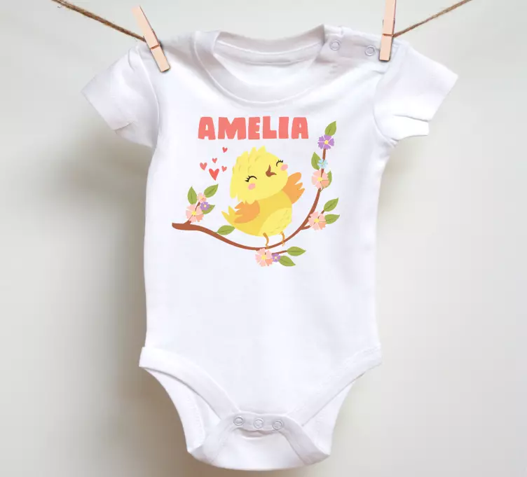 Custom happy chick baby t-shirt - TenStickers