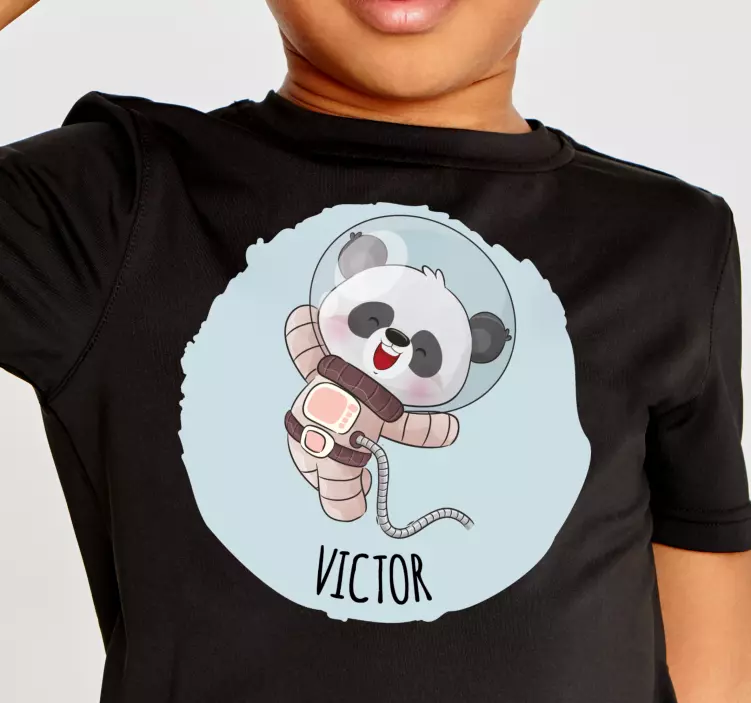 Cute panda for boy with name Baby shirt - TenStickers