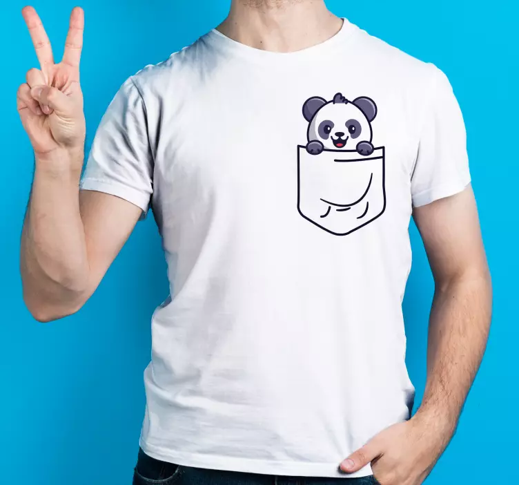 Cute Pocket Panda custom t-shirt - TenStickers