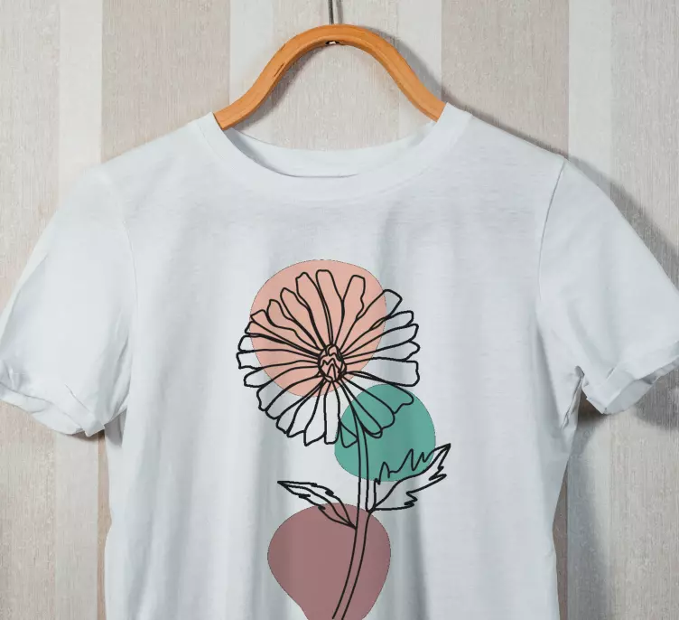 Daisy flower nature line art design t-shirt - TenStickers