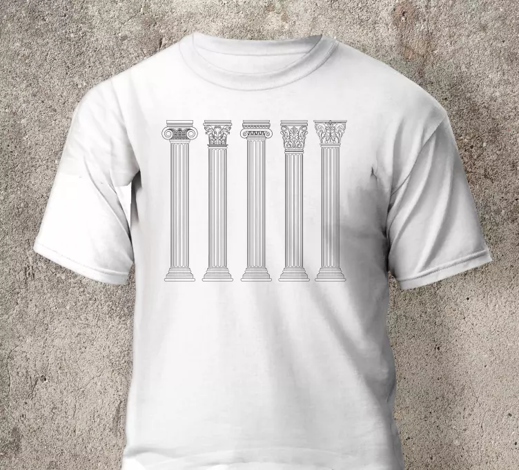 Different style greek pillars custom t-shirt - TenStickers