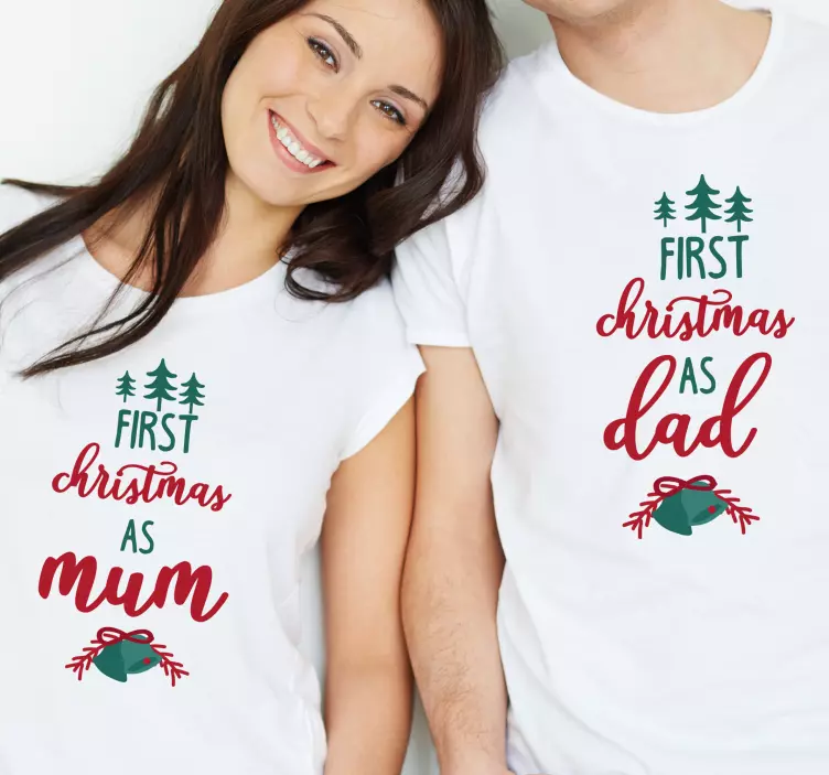 First as mum/dad Christmas shirt - TenStickers