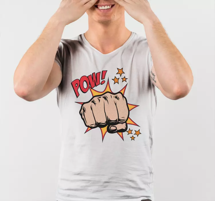 Fist hitting with lettering custom t-shirt - TenStickers