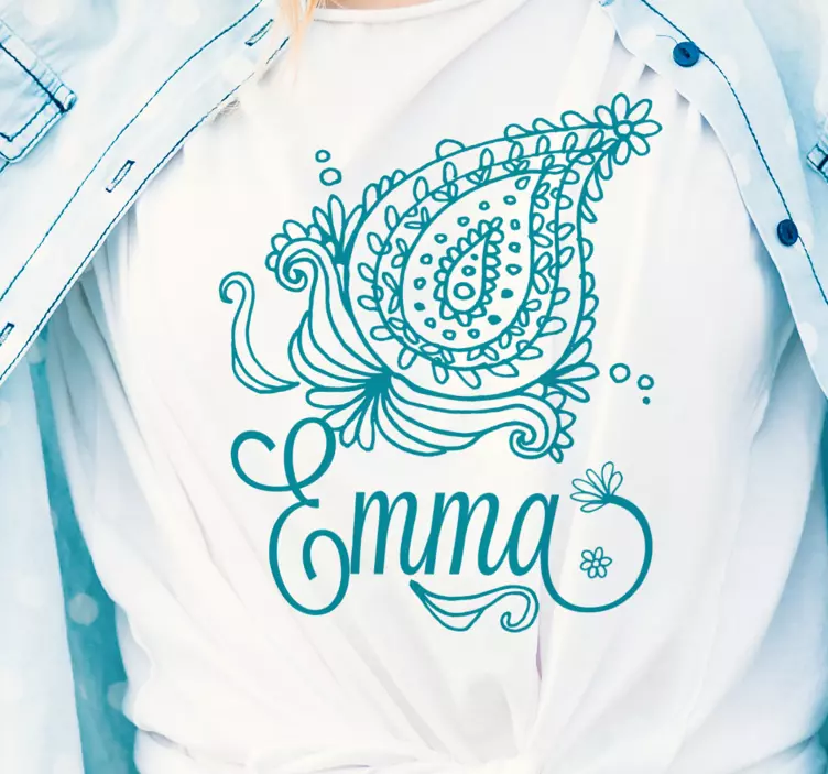 Floral paisley style t-shirt - TenStickers