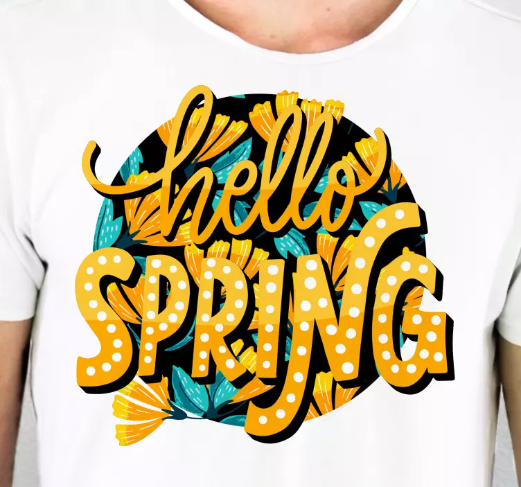 Floral spring sign custom t-shirt - TenStickers