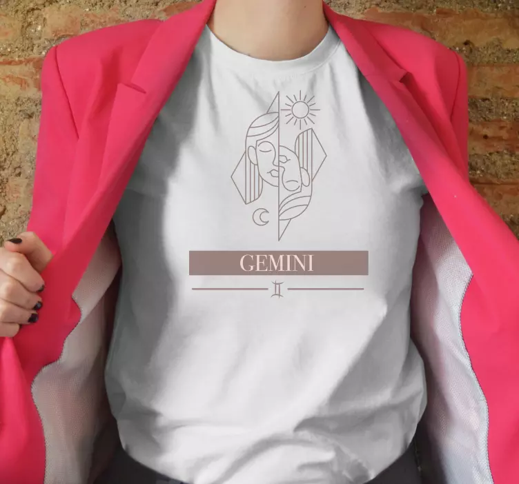 Gemini pink card zodiac custom t-shirt - TenStickers