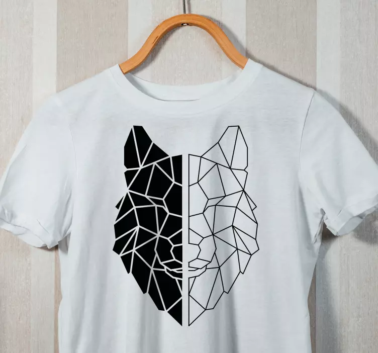 Geometric Wolf Line Art custom t-shirt - TenStickers