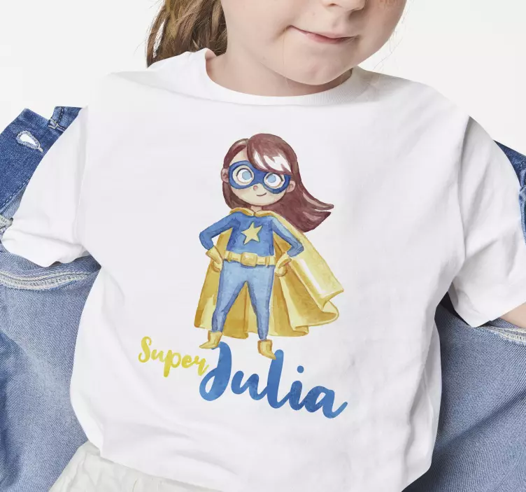 Girl superhero personalized T-shirts with name - TenStickers