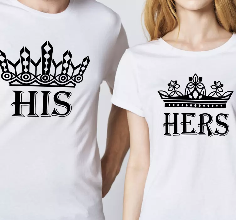 His and hers crown Couple t shirts - TenStickers