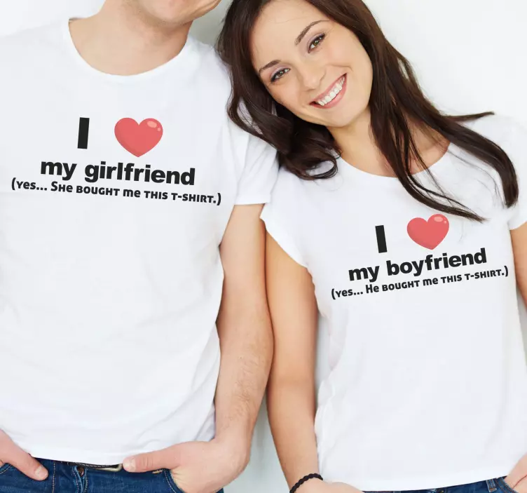 I love my girlfriend t shirt Couple t shirts - TenStickers