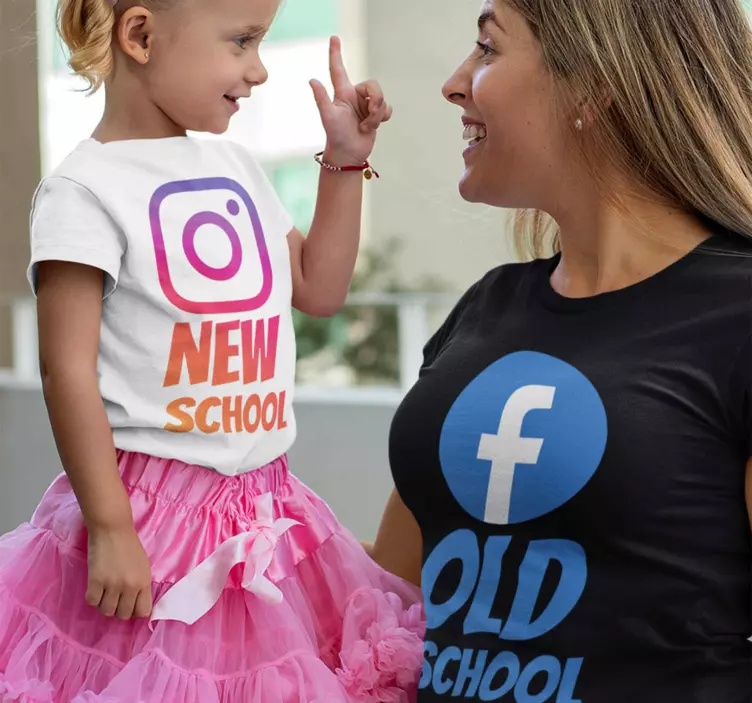 Instagram and  Facebook parents kids t-shirt - TenStickers