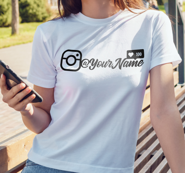 Instagram likes t-shirt with name - TenStickers
