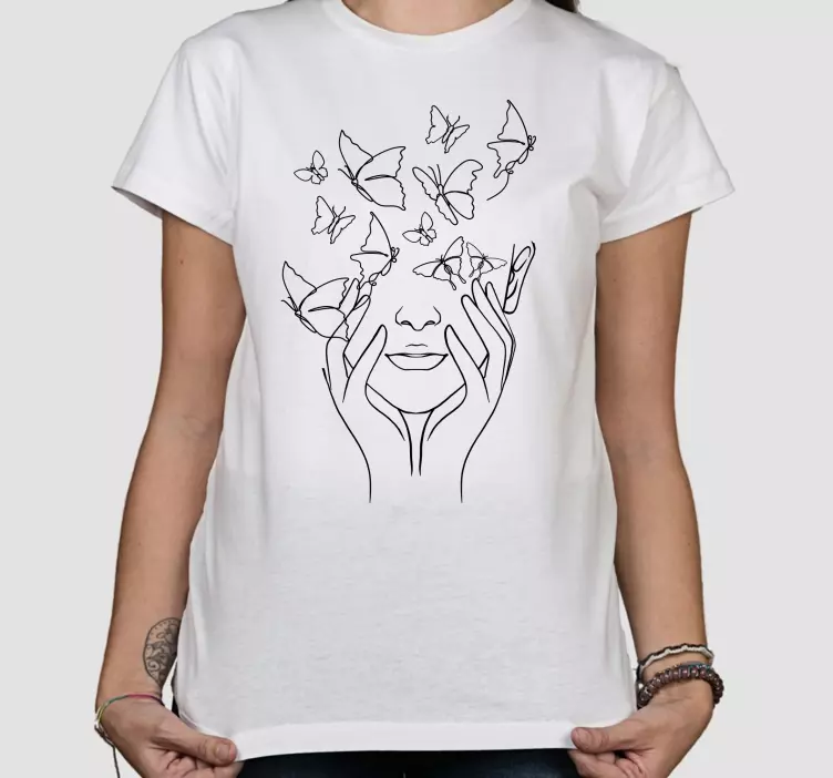 Line Drawing Butterfly Face custom t-shirt - TenStickers