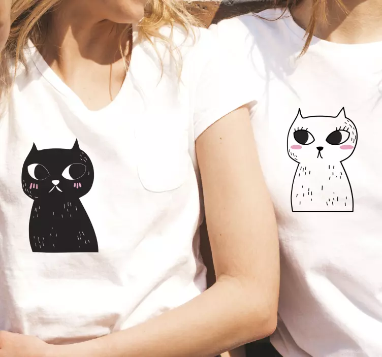 Matching Cats Couple t shirts - TenStickers