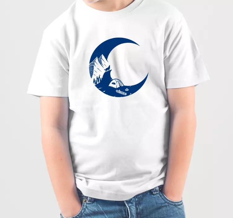 Moon with camping tents  Kids t-shirt - TenStickers