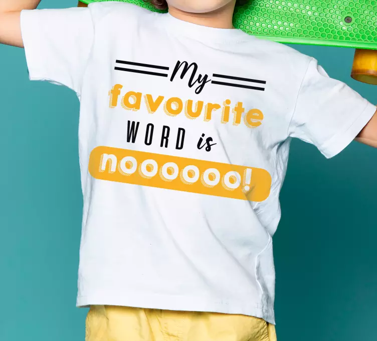 My favourite word is no Kids t-shirt - TenStickers