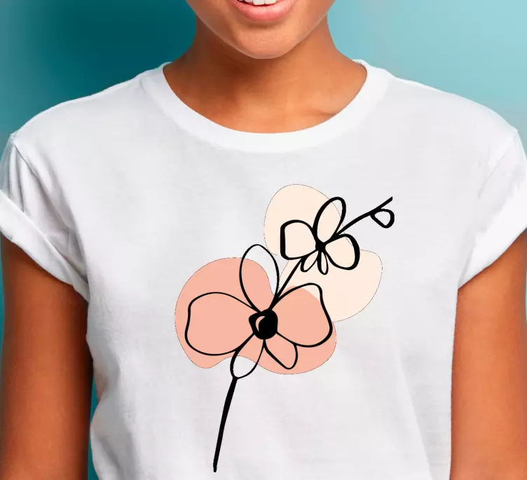 Orchids abstract line art design custom t-shirt - TenStickers