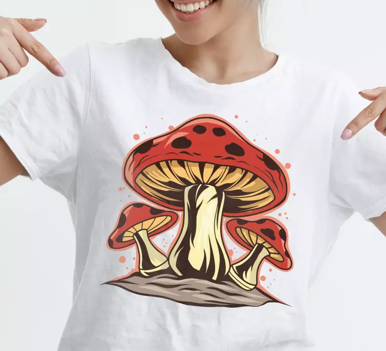 Original mushroom illustration custom t-shirt - TenStickers