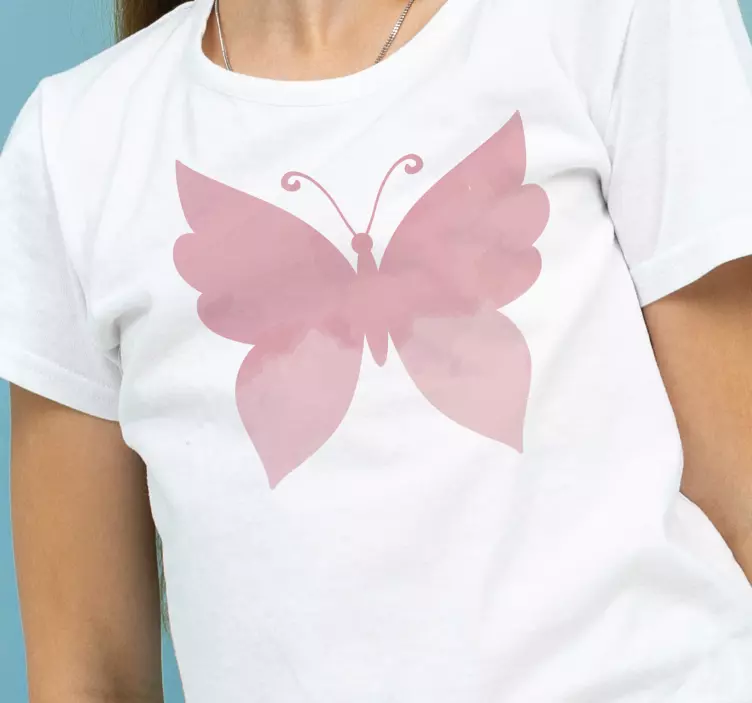 Pink butterflies ladies t-shirt - TenStickers