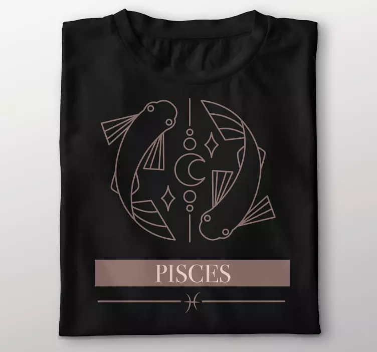 Pisces pink card zodiac design custom t-shirt - TenStickers