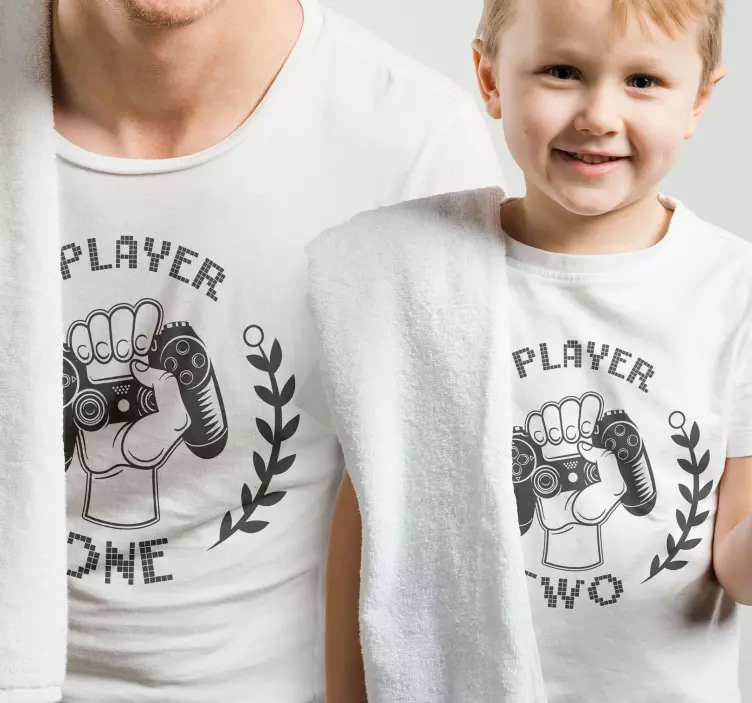 Player 1 and Player 2 Father and son shirt - TenStickers