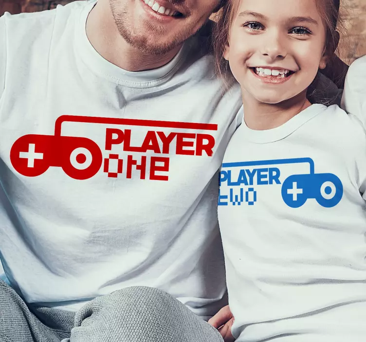 Player 1/player 2 Couple t shirts - TenStickers