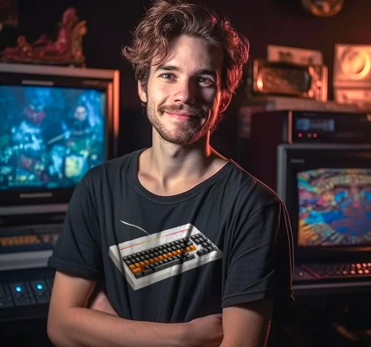 retro computer keyboard custom t-shirt - TenStickers