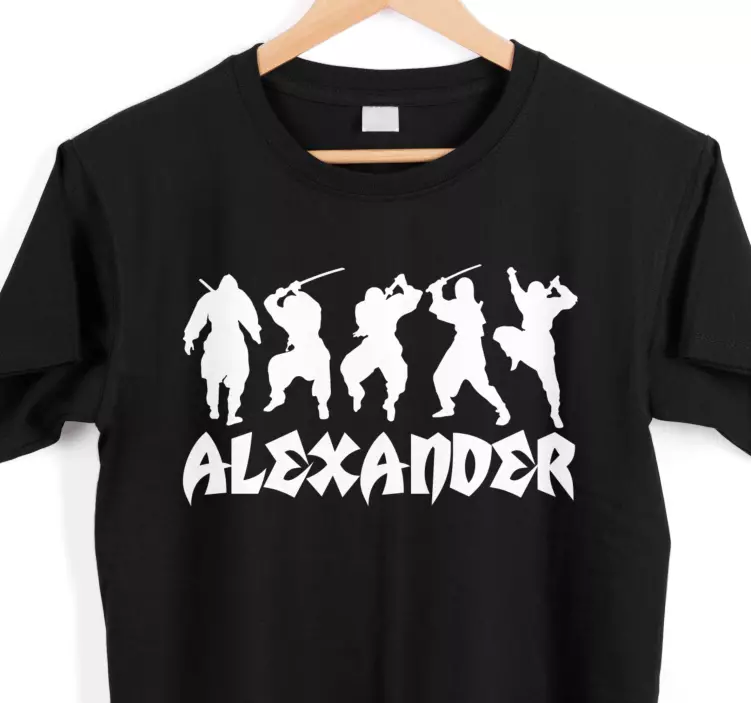 Set of Ninja silhouette t shirt - TenStickers