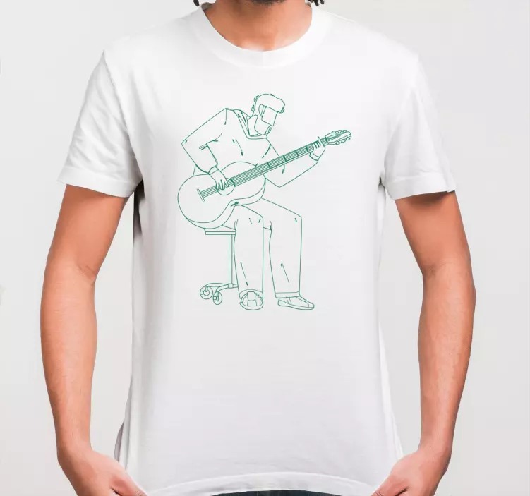 Sitted guitarist  design custom t-shirt - TenStickers