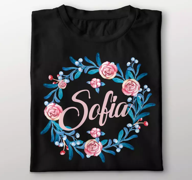 Winter flower crown T-shirts with name - TenStickers