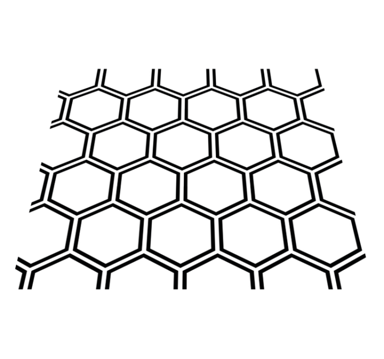 Hexagonal pattern white vinyl rug - TenStickers