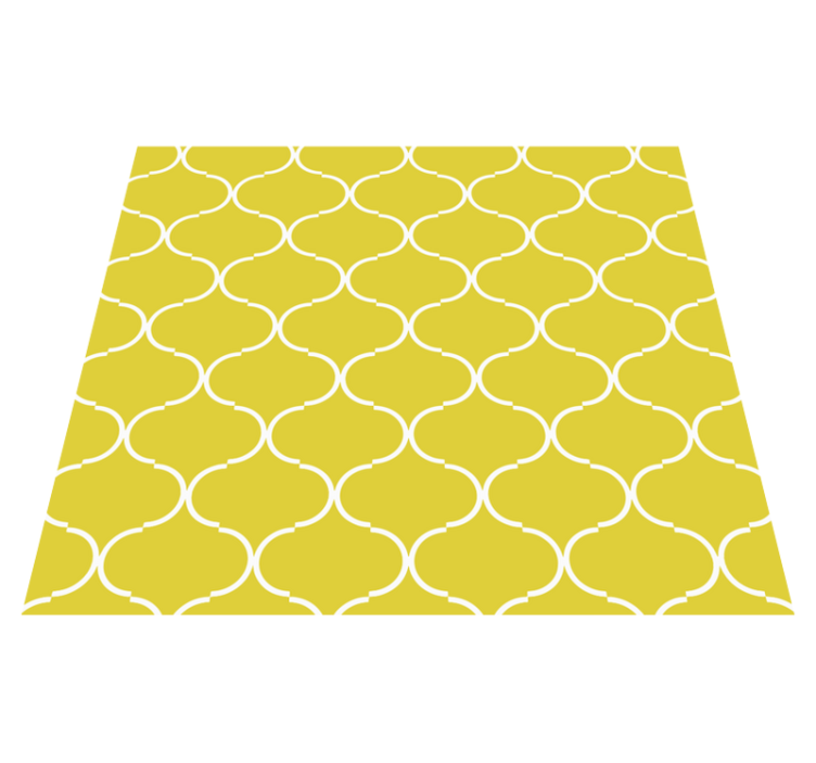 Geometric line pattern yellow vinyl rug - TenStickers