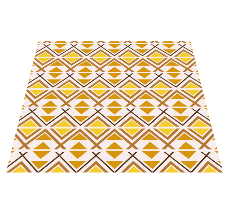 Geometric graphic design yellow vinyl rug - TenStickers