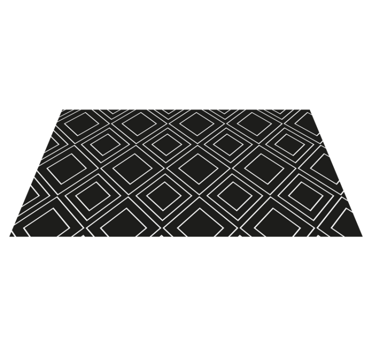 Black vinyl rug with geometric line design - TenStickers