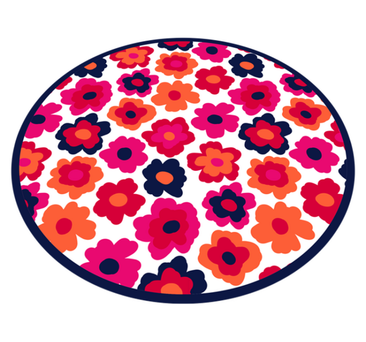 Red poppy flower vinyl rug - TenStickers