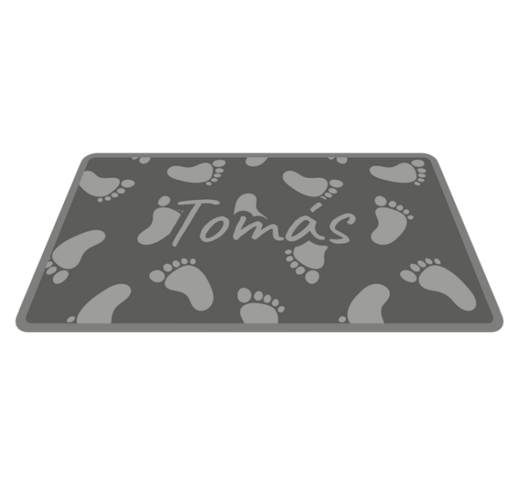 Gray footsteps design custom vinyl rug - TenStickers
