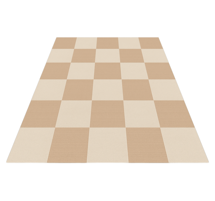 Beige chequered pattern square vinyl rug - TenStickers