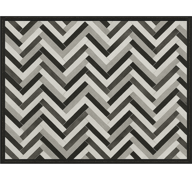 Monochrome Parquet Style dining room vinyl rug - TenStickers