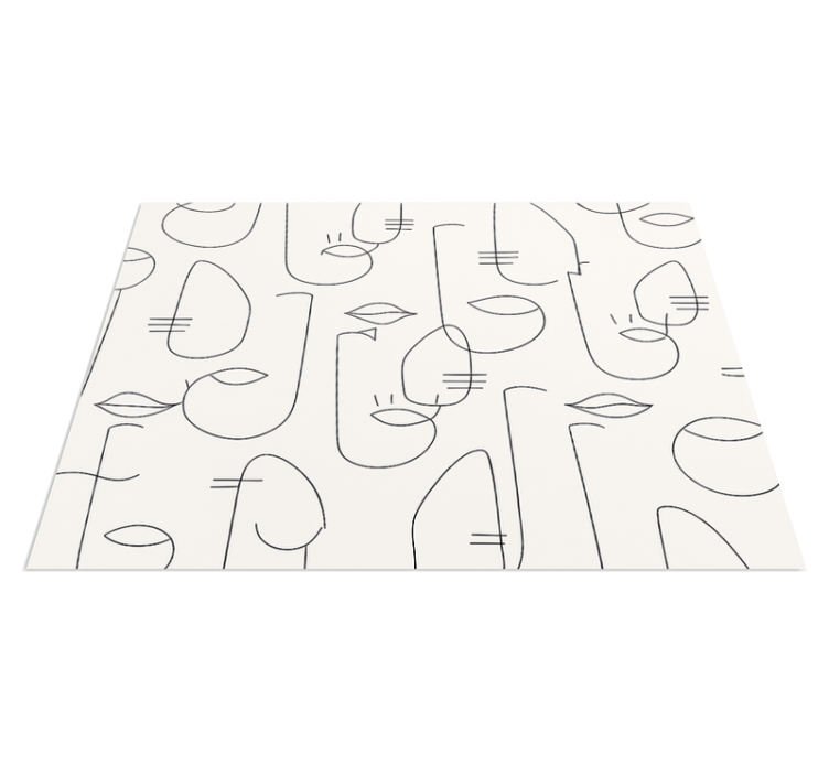 Abstract face design kitchen vinyl rug - TenStickers