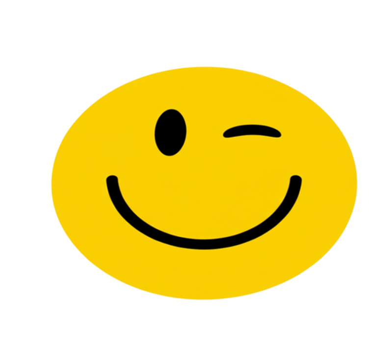 Circular vinyl rug with a cheeky smiley face - TenStickers