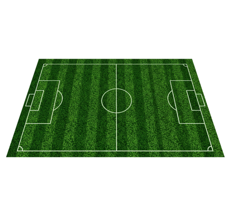 Rectangular vinyl rug with realistic football field design - TenStickers