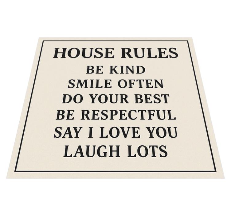 Custom vinyl rug house basic rules - TenStickers
