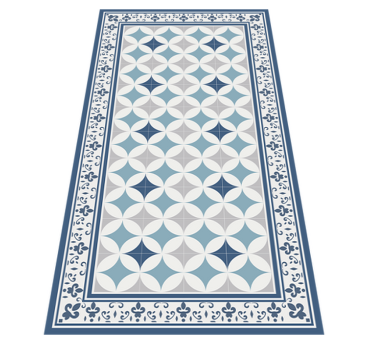 Kitchen vinyl rug azure tile design - TenStickers