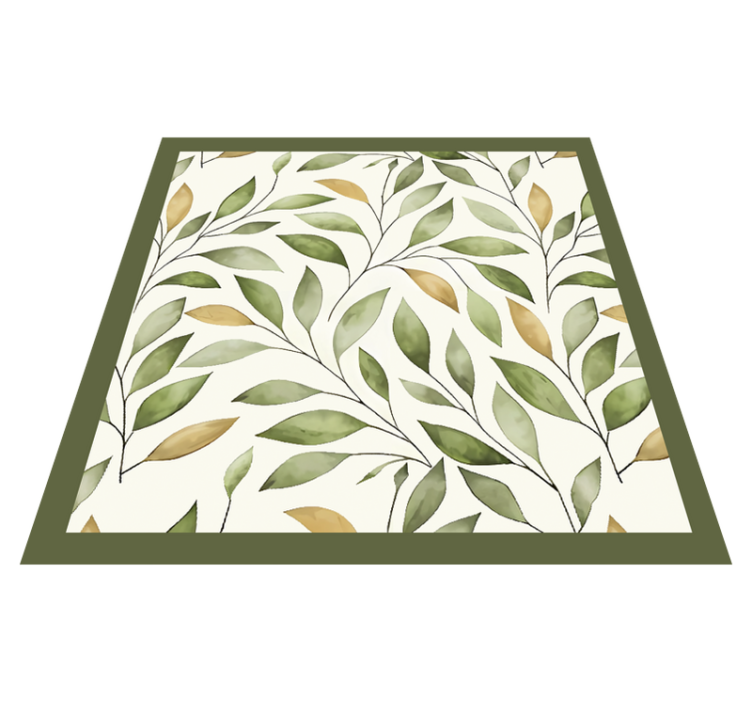 Kitchen vinyl rug watercolor leafy trail - TenStickers