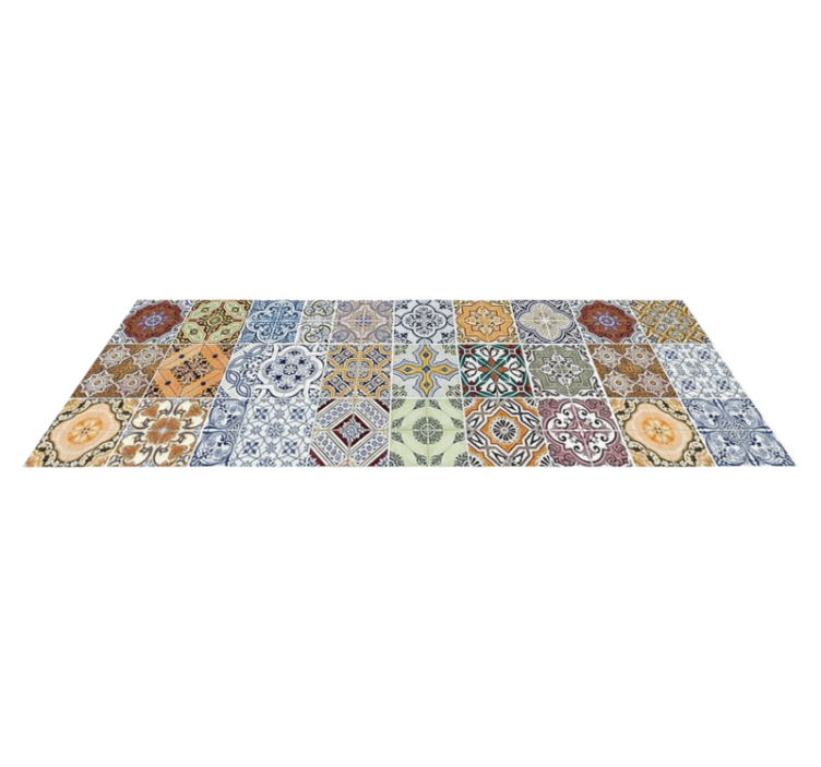 Kitchen vinyl rug eclectic mediterranean patchwork - TenStickers