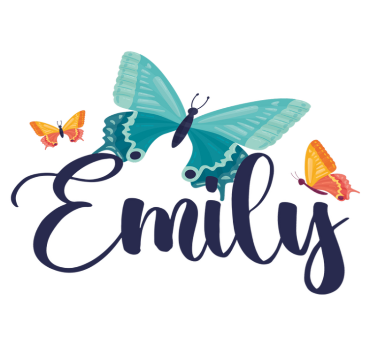 Animal vinyl rug with bicolor butterflies design - TenStickers