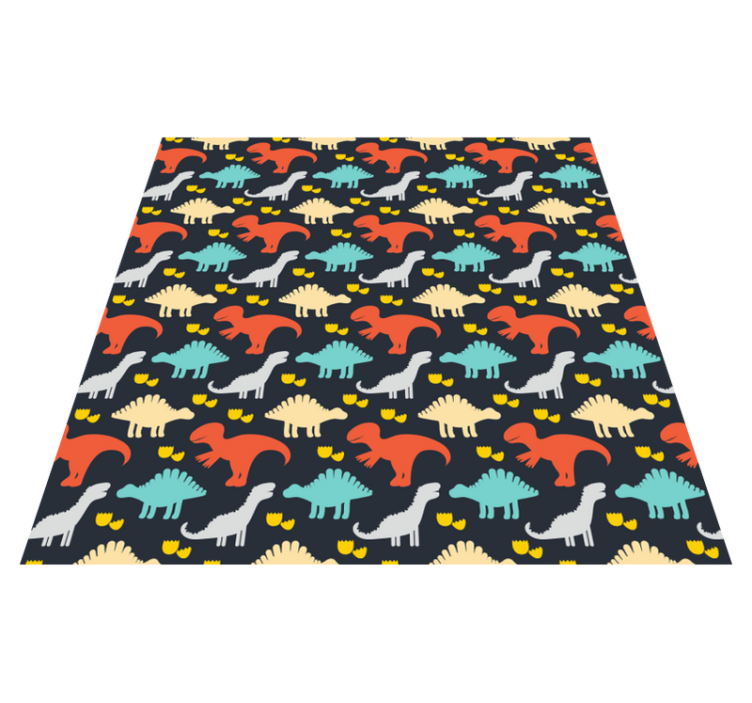 Animal vinyl rug with colorful dinosaur pattern - TenStickers