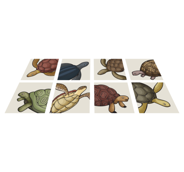 Animal vinyl rug with a variety of turtle designs - TenStickers