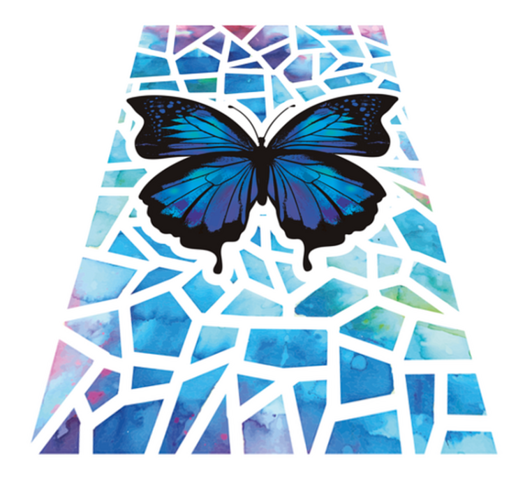 Animal vinyl rug with trendy butterfly design - TenStickers