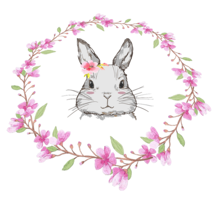 Animal vinyl rug wild africa for kids bunny girl - TenStickers